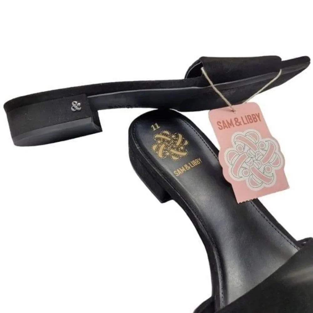 * Sam & Libby size 11 slides new solid black 1